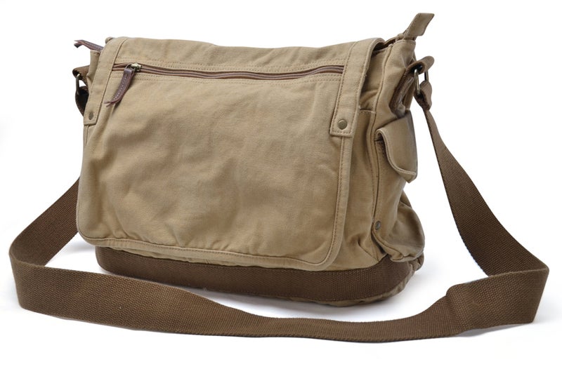 GOOTIUM Canvas Messenger Bag - Vintage Cross Body Shoulder Satchel, Khaki - Image 5